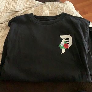 Black over sized t-shirt.